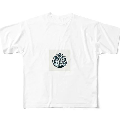 ほうれん草、緑、持続可能 All-Over Print T-Shirt