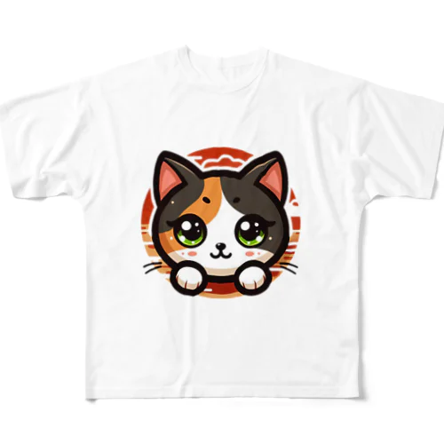 三毛猫のリリちゃん フルグラフィックTシャツ