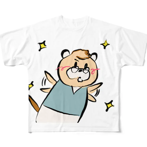 メガネイタチくん キラキラ All-Over Print T-Shirt