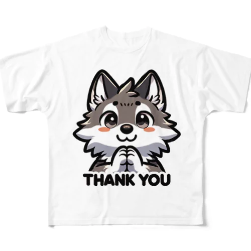 Thank you wolf. フルグラフィックTシャツ