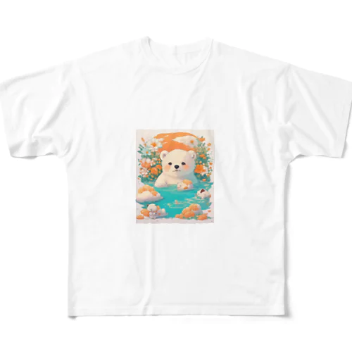 ふわふわなキャラクター、シロクマちゃんが登場！ フルグラフィックTシャツ