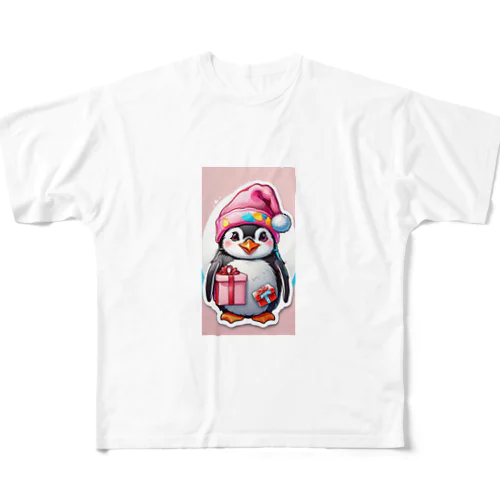 ペンギンの子（ペン子） フルグラフィックTシャツ