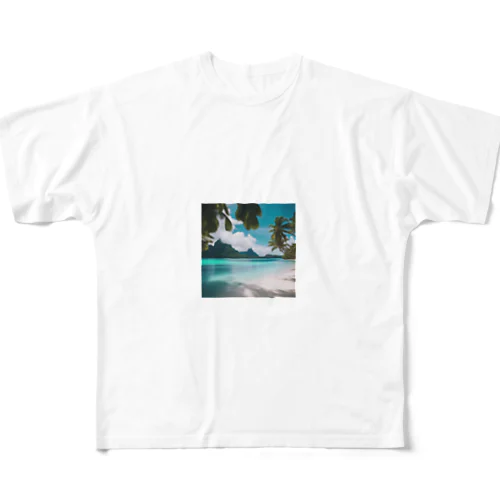 ボラボラ島 フルグラフィックTシャツ