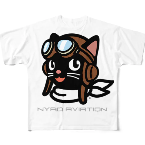 NYAO AVIATION ブランドキャラクター フルグラフィックTシャツ