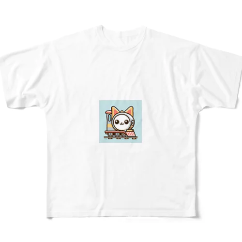 猫電車 フルグラフィックTシャツ