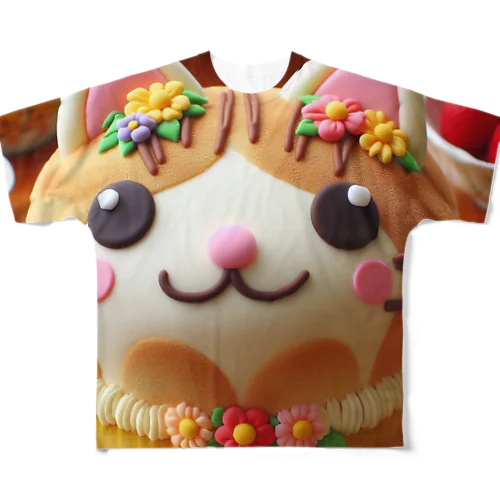 ねこケーキ２ フルグラフィックTシャツ