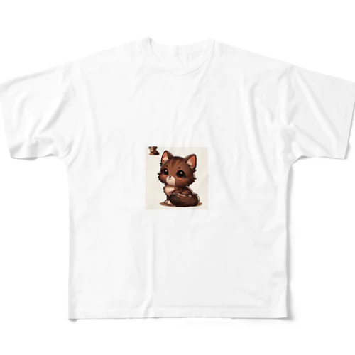 子猫イラスト フルグラフィックTシャツ