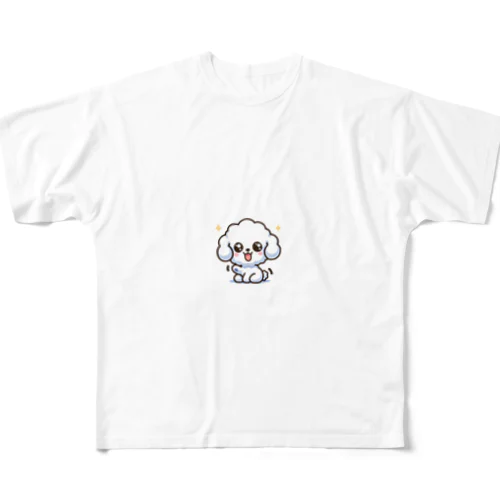 クリクリもふ犬 フルグラフィックTシャツ