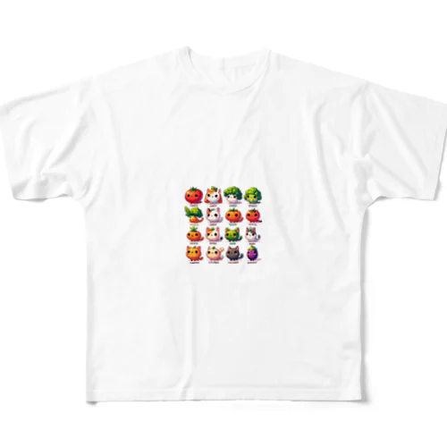 野菜猫 All-Over Print T-Shirt