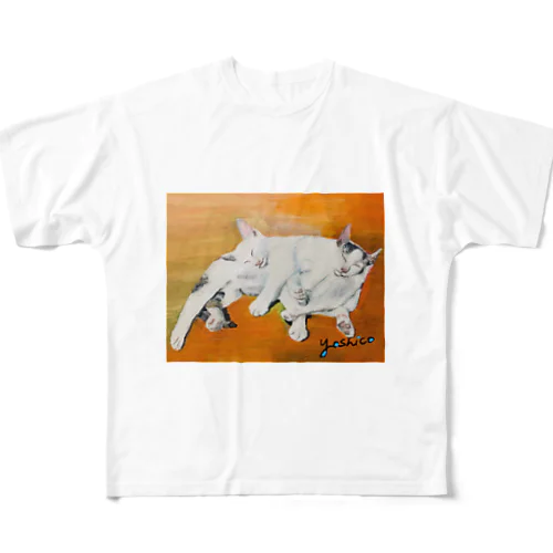 幸せな夢をみる仔猫たち・油絵 All-Over Print T-Shirt