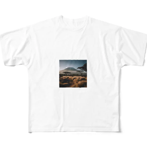 キリマンジャロ山 フルグラフィックTシャツ