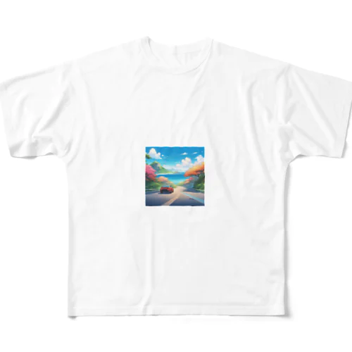 ウチナー　ドライブ フルグラフィックTシャツ