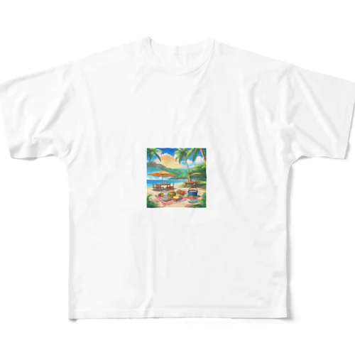 沖縄　ビーチパーティ All-Over Print T-Shirt