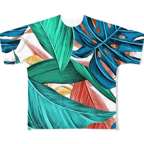 カラフルモンステラ All-Over Print T-Shirt