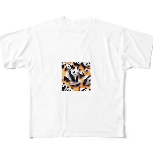 レースする折り紙パンダ All-Over Print T-Shirt