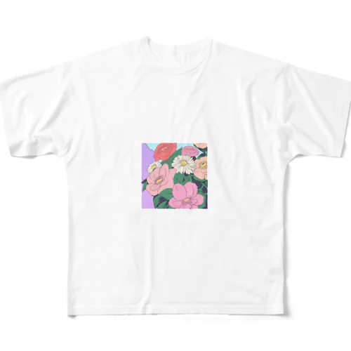 花に囲まれた日常 All-Over Print T-Shirt