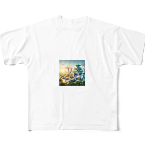 明るい未来を予感させる大阪城 All-Over Print T-Shirt