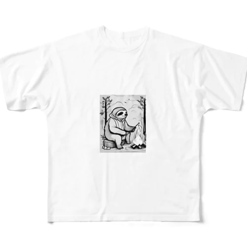 キャンプナマケモノ フルグラフィックTシャツ