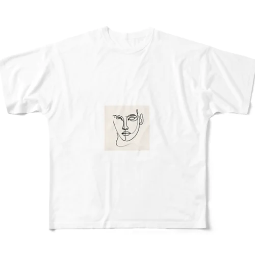 線画の人 All-Over Print T-Shirt