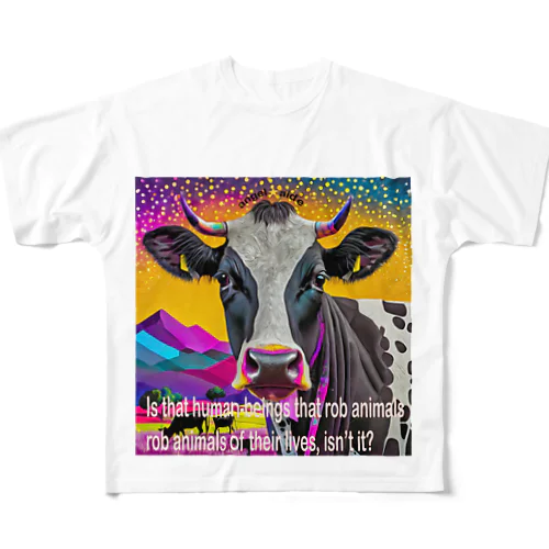 animal welfare cow フルグラフィックTシャツ
