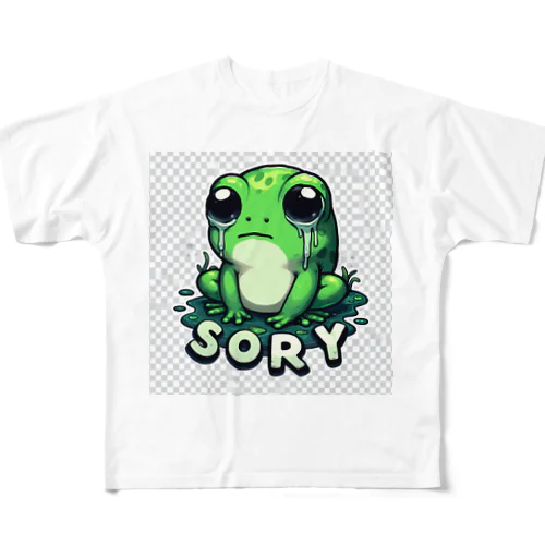 SORRYカエル フルグラフィックTシャツ