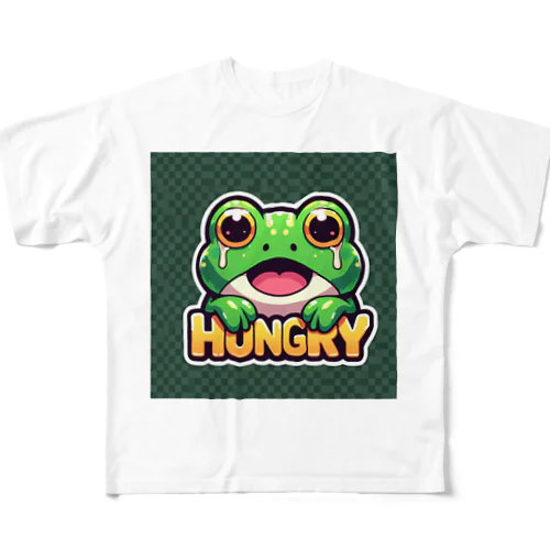 HUNGRYカエル All-Over Print T-Shirt