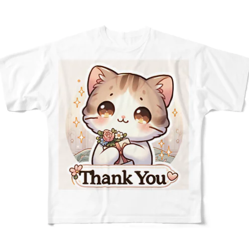 Thank cat All-Over Print T-Shirt