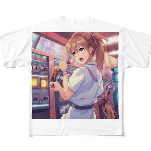 電気系ポーニーテールJK　 フルグラフィックTシャツ