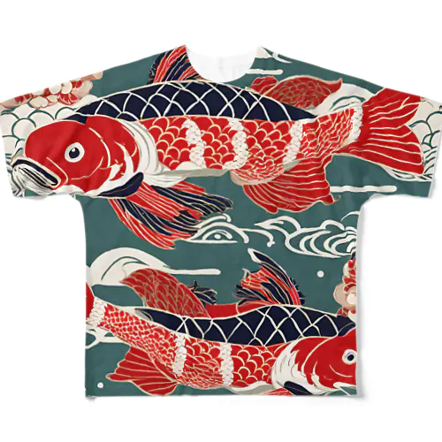 煌びやかな鯉 フルグラフィックTシャツ