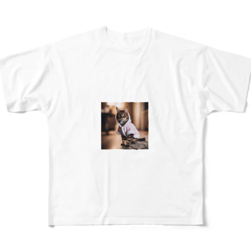 ふわねこ フルグラフィックTシャツ