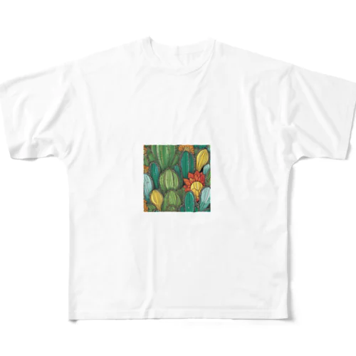 カラフルサボテン All-Over Print T-Shirt