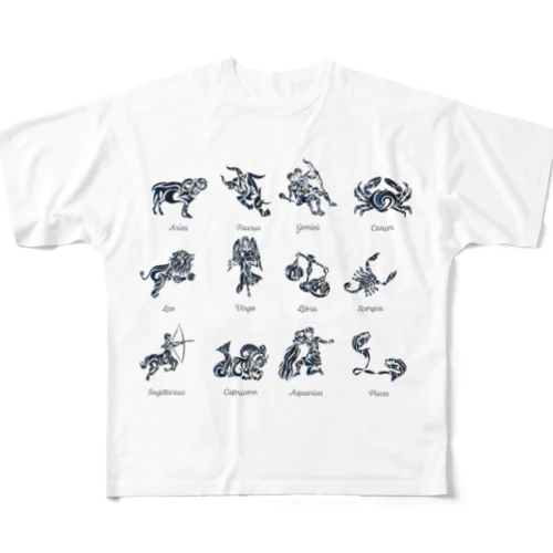 12星座一覧 All-Over Print T-Shirt