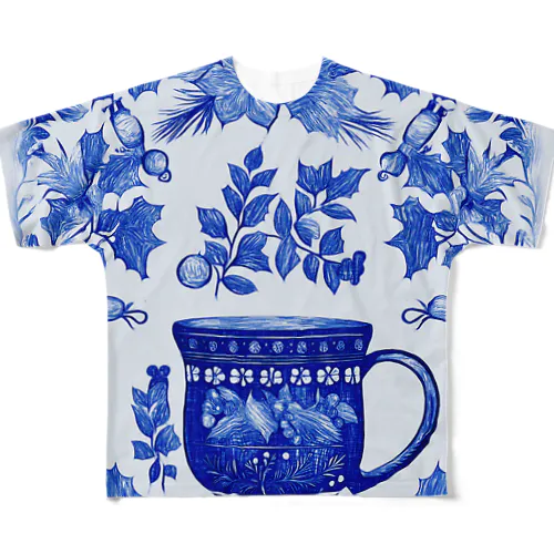 花の詩カップ(The Flower Poetry Cup) All-Over Print T-Shirt