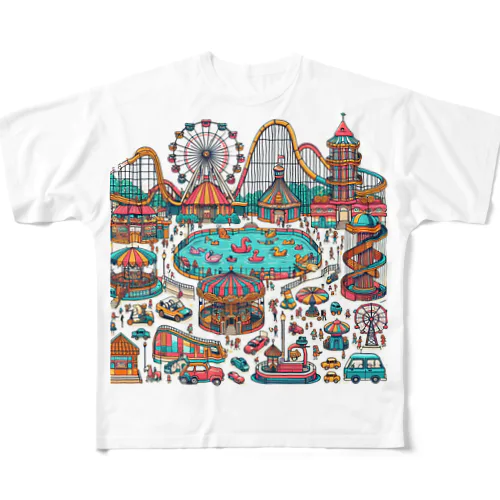 楽しい遊園地 フルグラフィックTシャツ