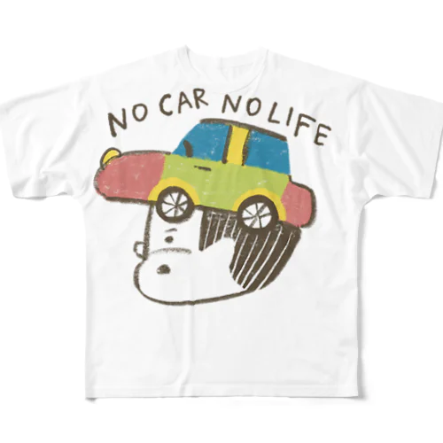 no car no life フルグラフィックTシャツ
