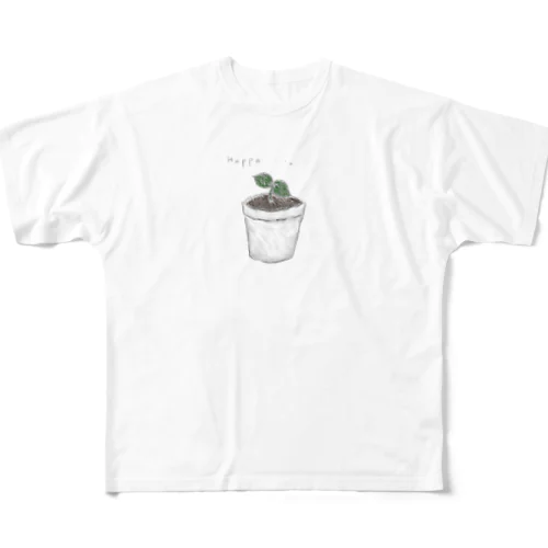 葉っぱ  鉢植え フルグラフィックTシャツ