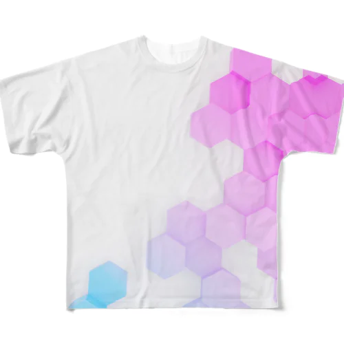 ハニカム柄 All-Over Print T-Shirt