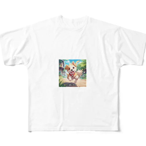 かわいい子犬が元気いっぱい！ All-Over Print T-Shirt