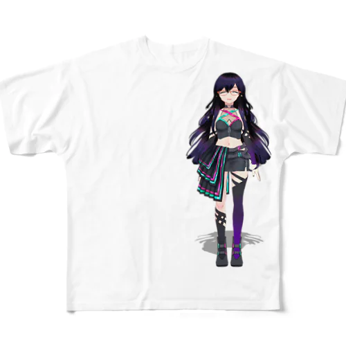 黒色リコ フルグラフィックTシャツ