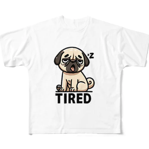 【ぱぐのすけ】シリーズ （Tired バージョン） フルグラフィックTシャツ