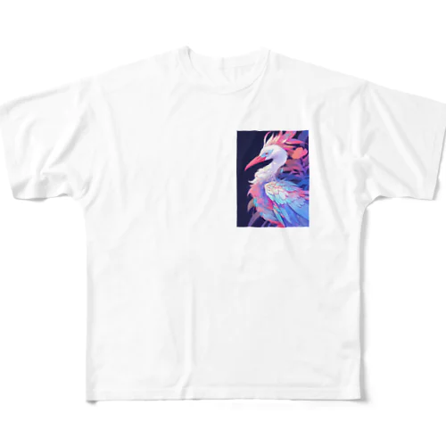 鮮やか鶴鳥　エンジェル717 2065 All-Over Print T-Shirt