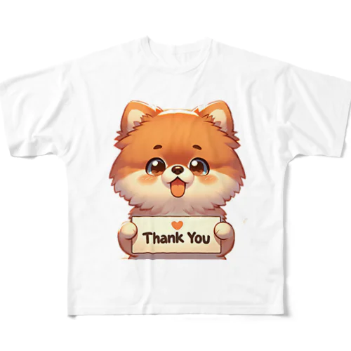 【ぽめちい】シリーズ （Thanks バージョン） All-Over Print T-Shirt