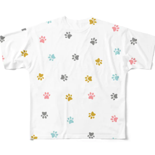 肉球 All-Over Print T-Shirt