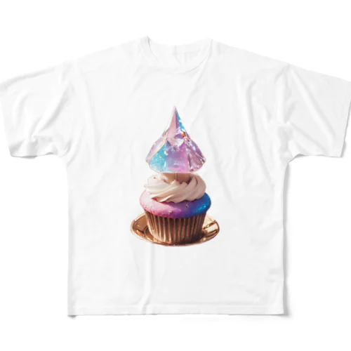 プルプル宝石のカップケーキ フルグラフィックTシャツ