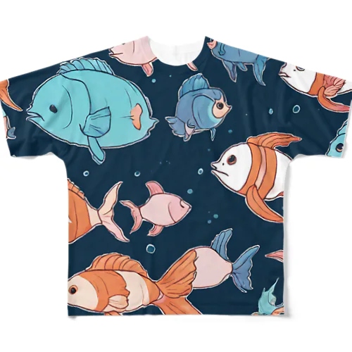 かわいい深海のいきものたち All-Over Print T-Shirt