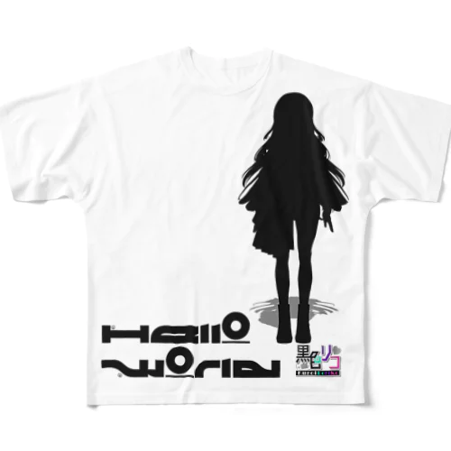 黒色リコTシャツ フルグラフィックTシャツ