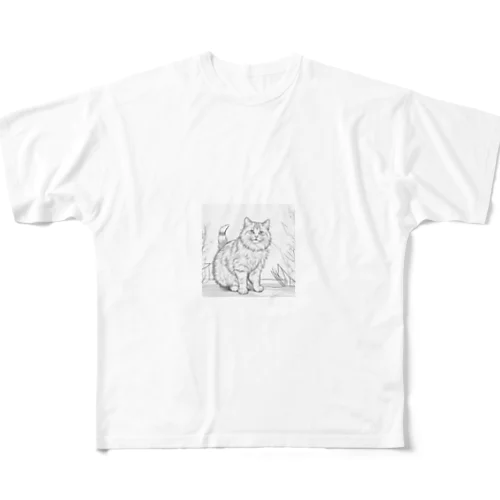 サイベリアン       猫 All-Over Print T-Shirt