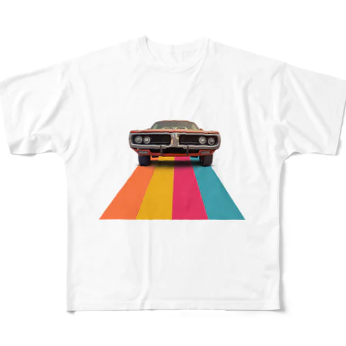 ビンテージCAR All-Over Print T-Shirt