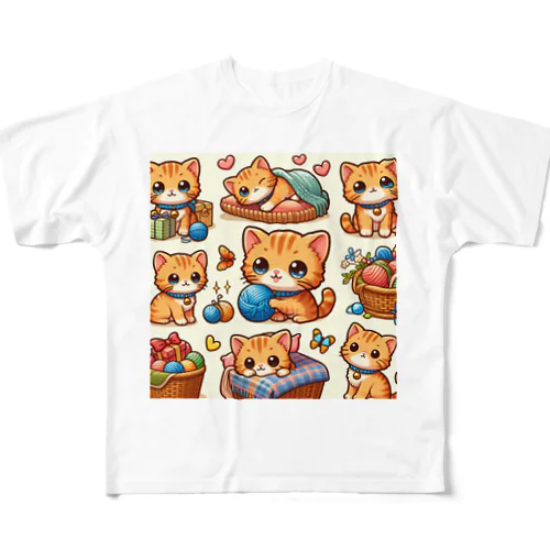 ねこニコばん フルグラフィックTシャツ