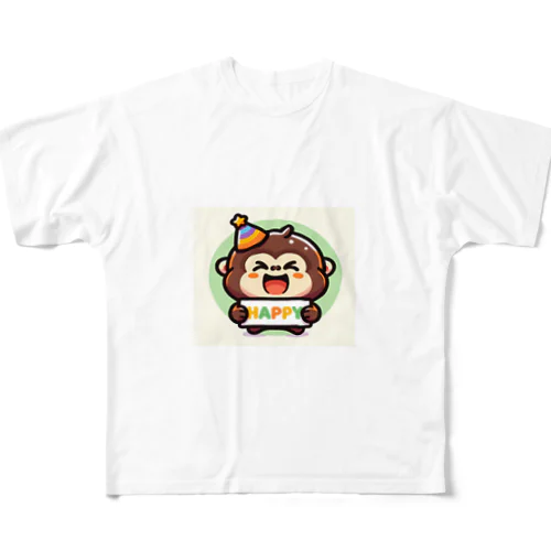 happyゴリラ All-Over Print T-Shirt